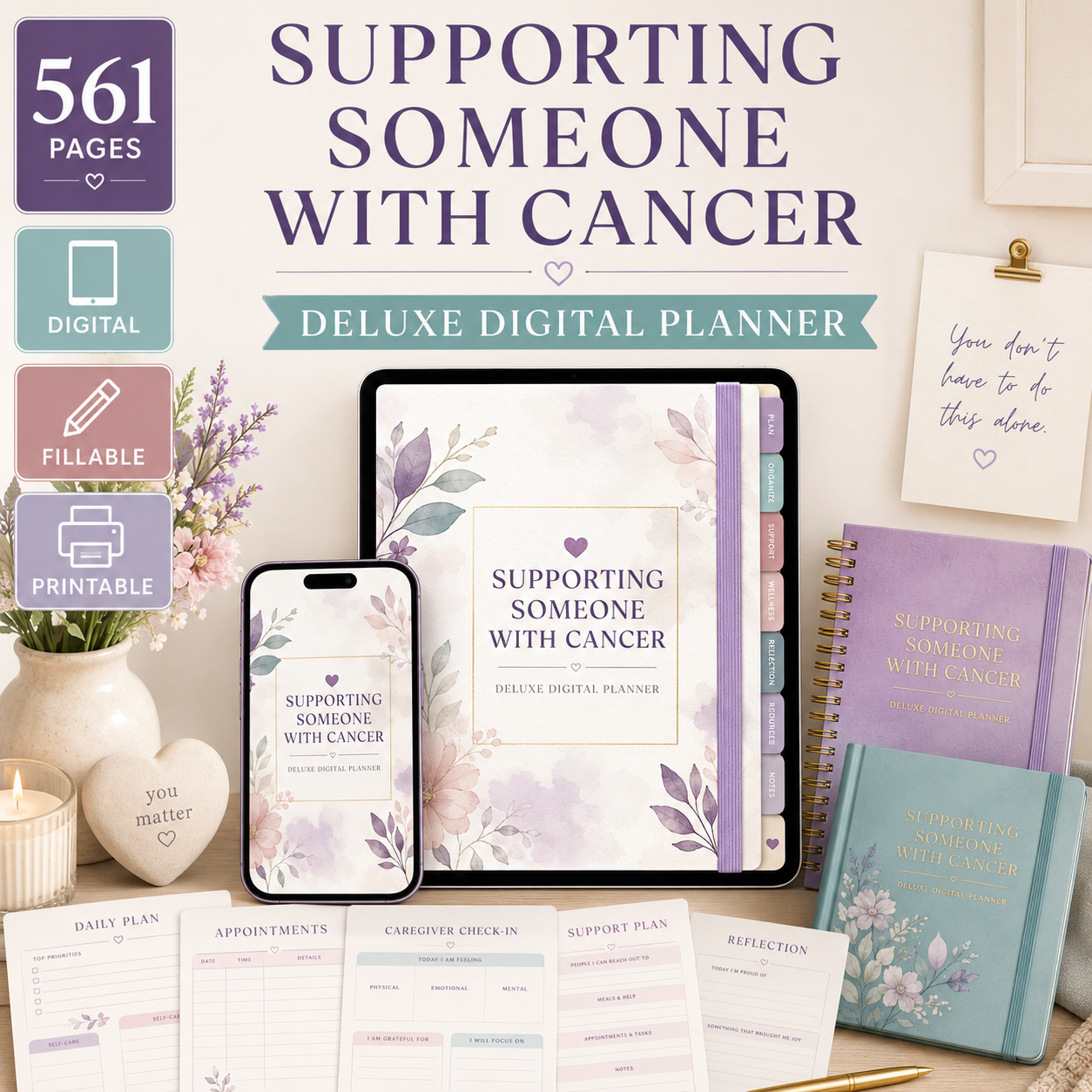 Supporting Someone With Cancer Deluxe Digital Planner — listing image 06