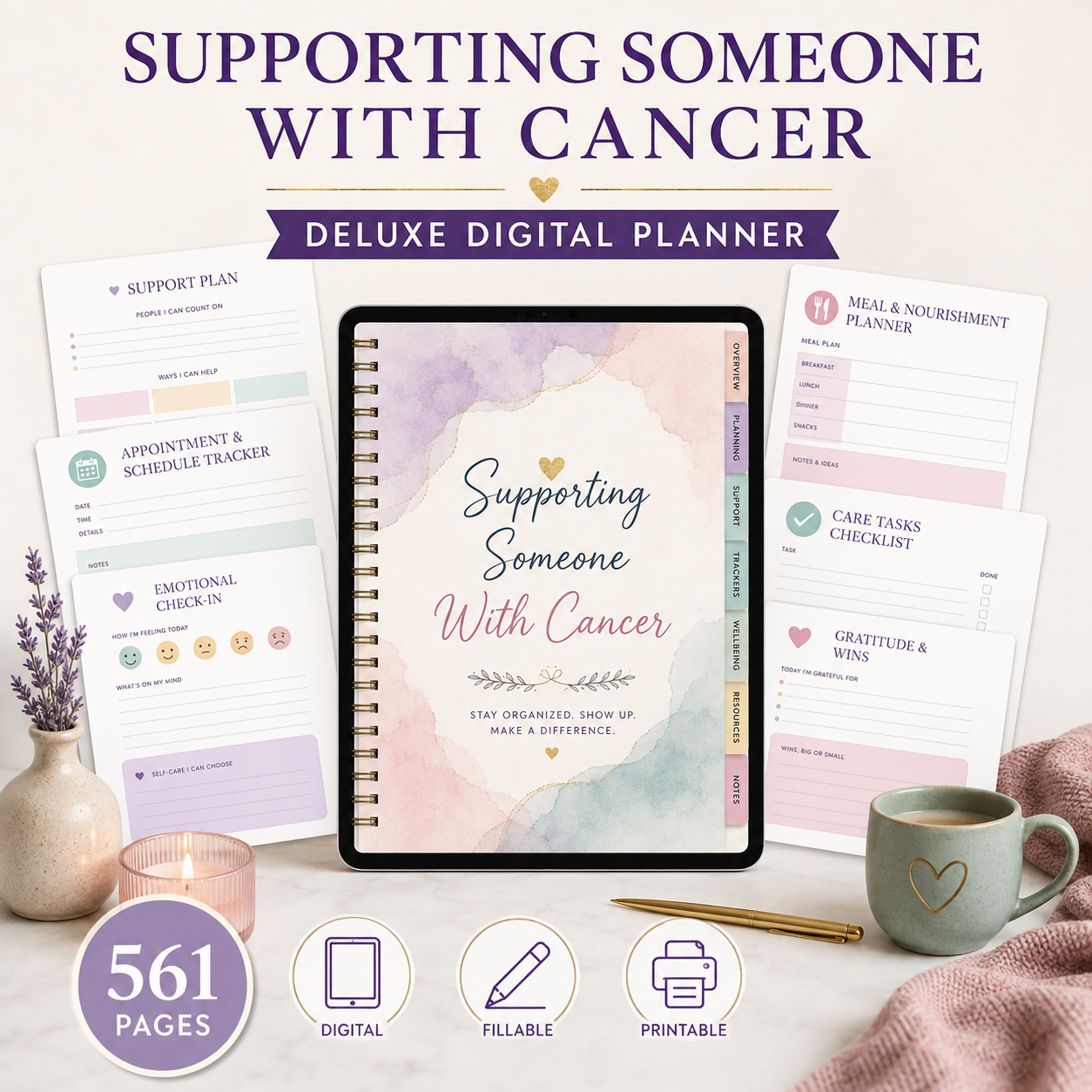 Supporting Someone With Cancer Deluxe Digital Planner — listing image 08