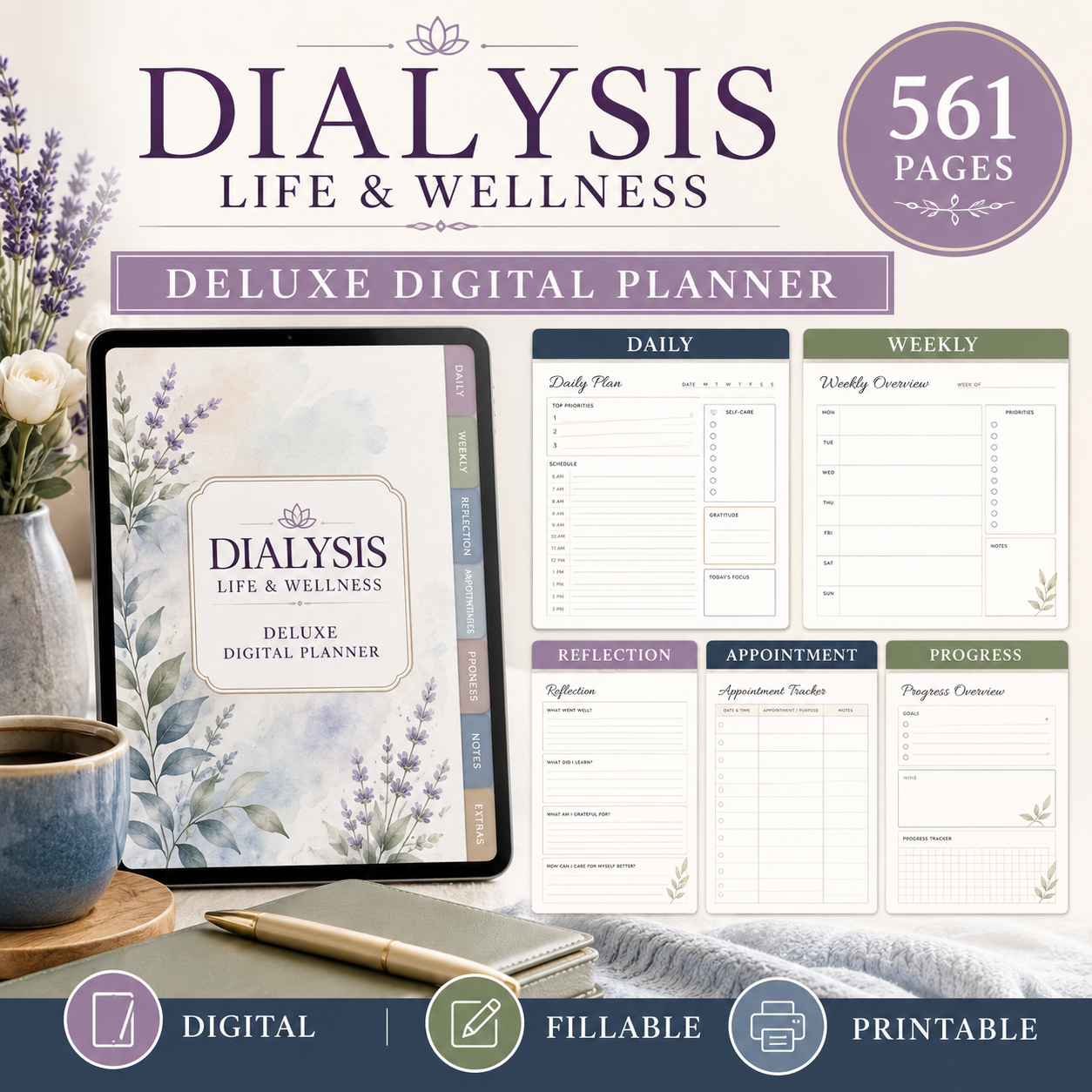 Dialysis Life and Wellness Deluxe Digital Planner — listing image 03