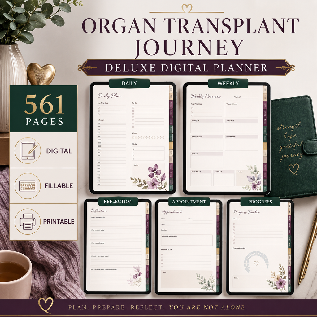 Organ Transplant Journey Deluxe Digital Planner — listing image 03