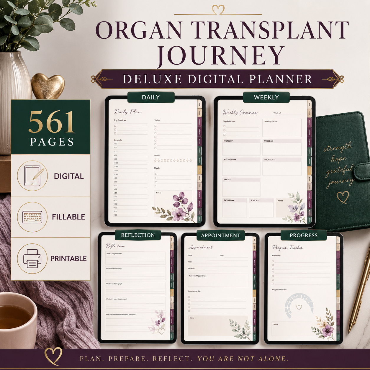 Organ Transplant Journey Deluxe Digital Planner — listing image 03