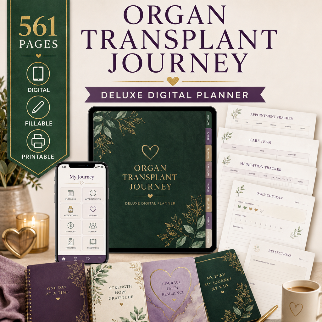 Organ Transplant Journey Deluxe Digital Planner — listing image 06