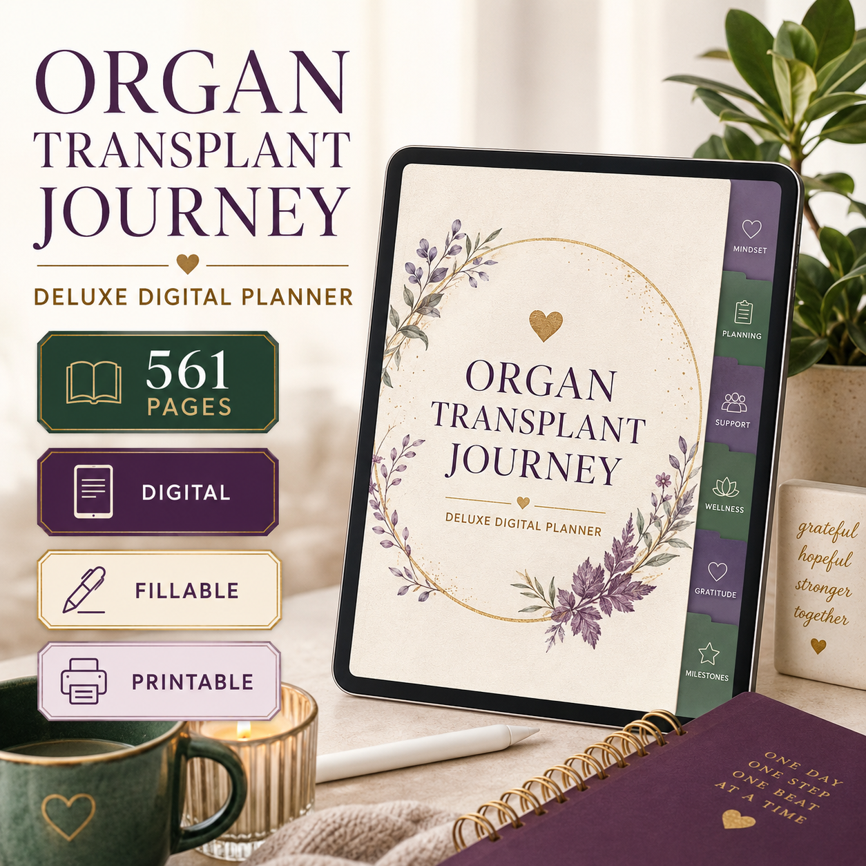 Organ Transplant Journey Deluxe Digital Planner — listing image 10