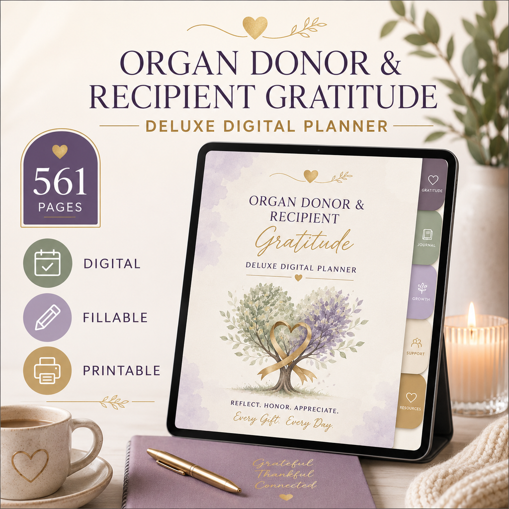 Organ Donor and Recipient Gratitude Deluxe Digital Planner — listing image 07