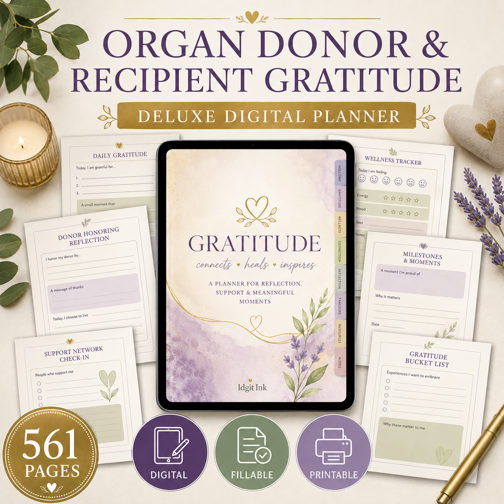 Organ Donor and Recipient Gratitude Deluxe Digital Planner — listing image 08