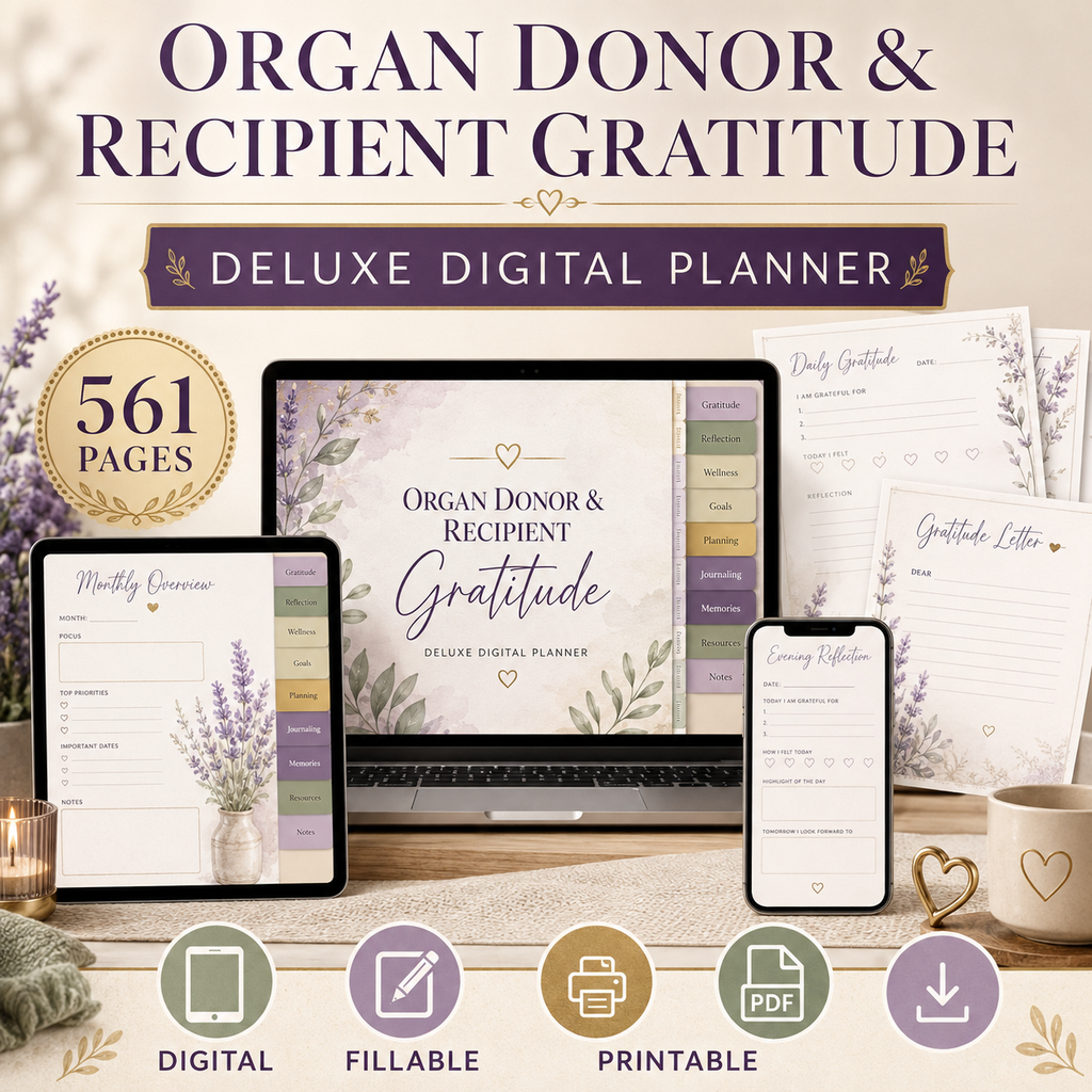 Organ Donor and Recipient Gratitude Deluxe Digital Planner — listing image 09