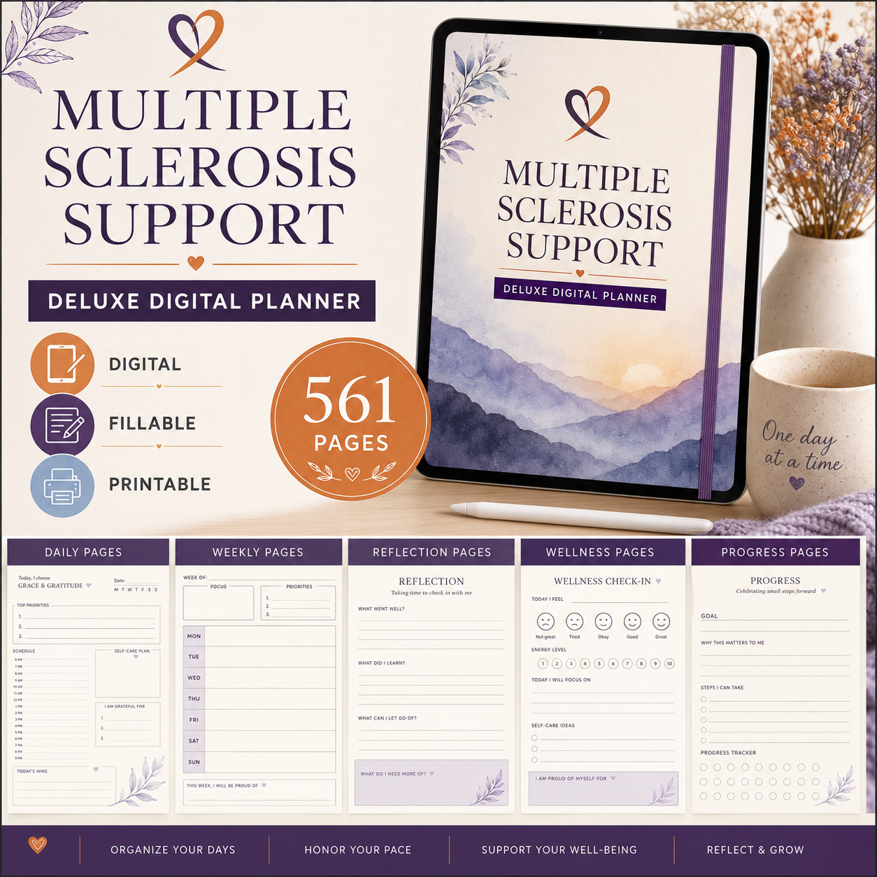 Multiple Sclerosis Support Deluxe Digital Planner — listing image 03