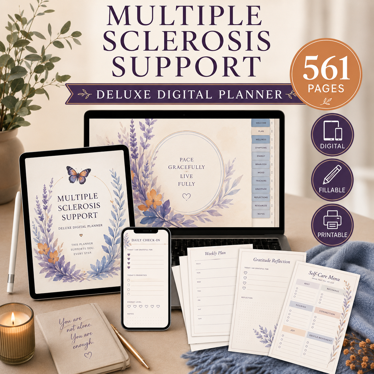 Multiple Sclerosis Support Deluxe Digital Planner — listing image 09