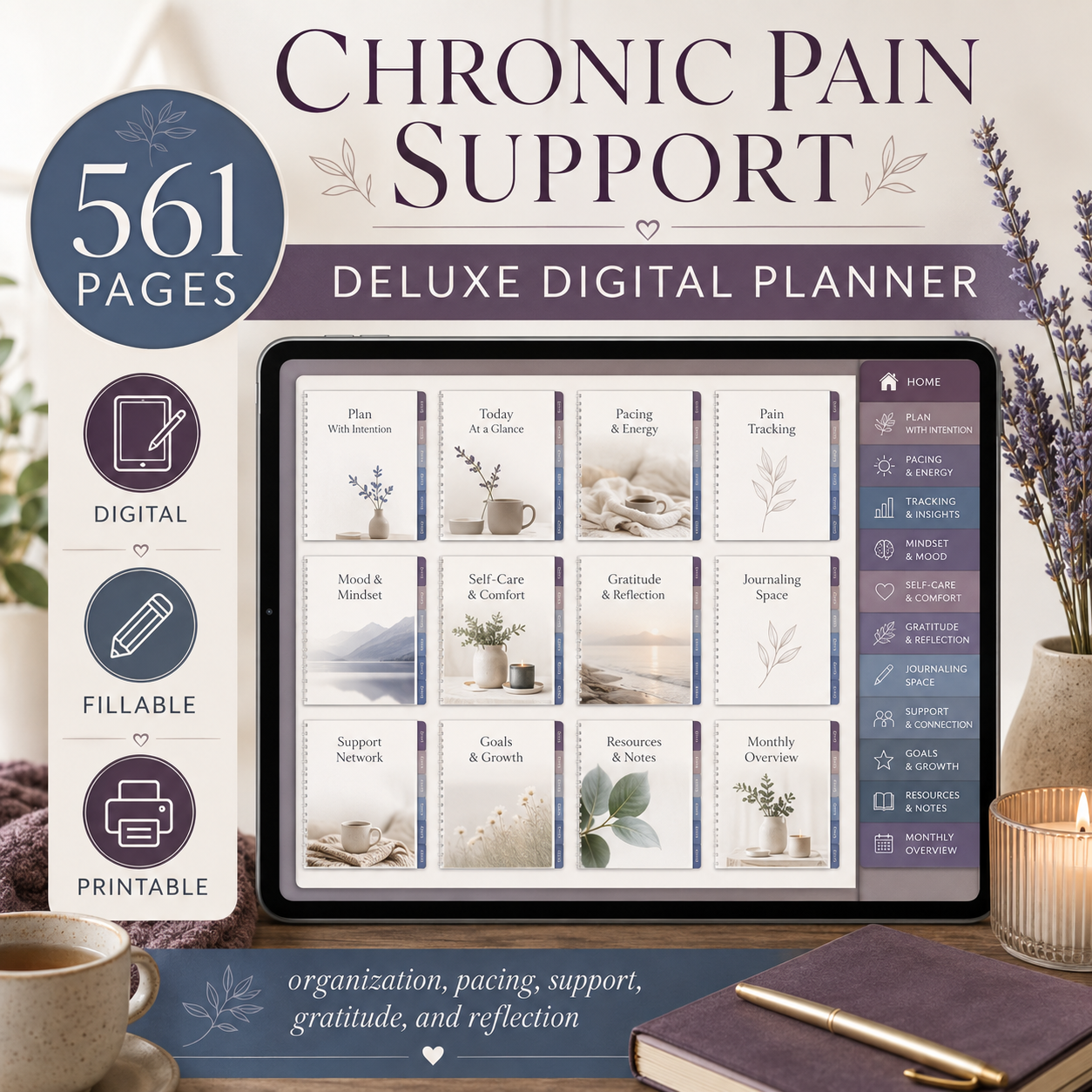 Chronic Pain Support Deluxe Digital Planner — listing image 02