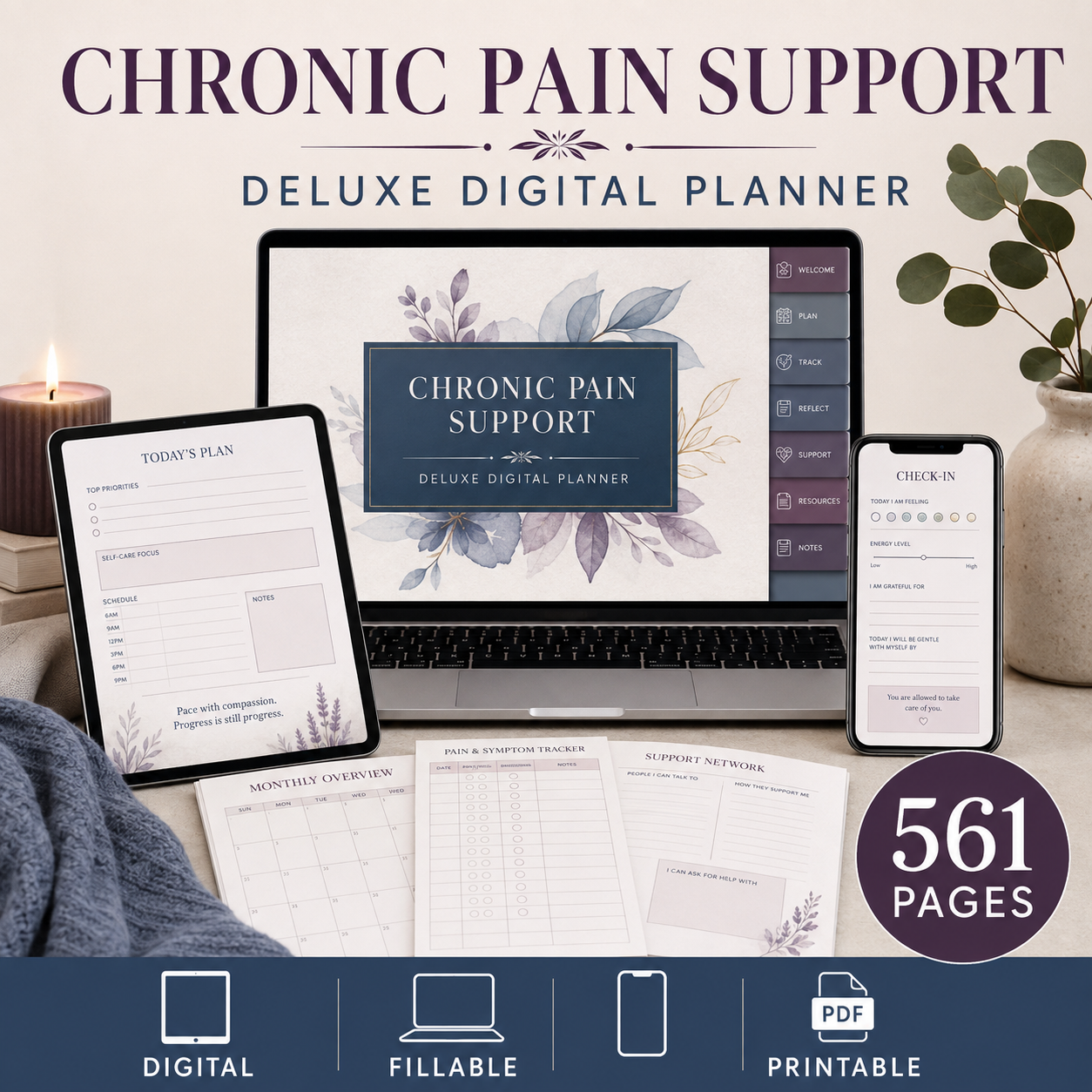 Chronic Pain Support Deluxe Digital Planner — listing image 09