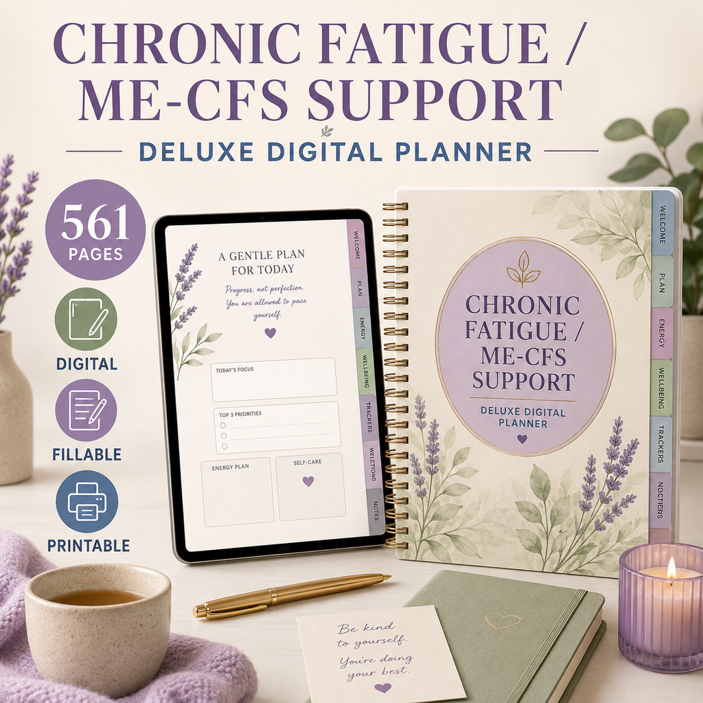 ME-CFS and Chronic Fatigue Support Deluxe Planner — listing image 01