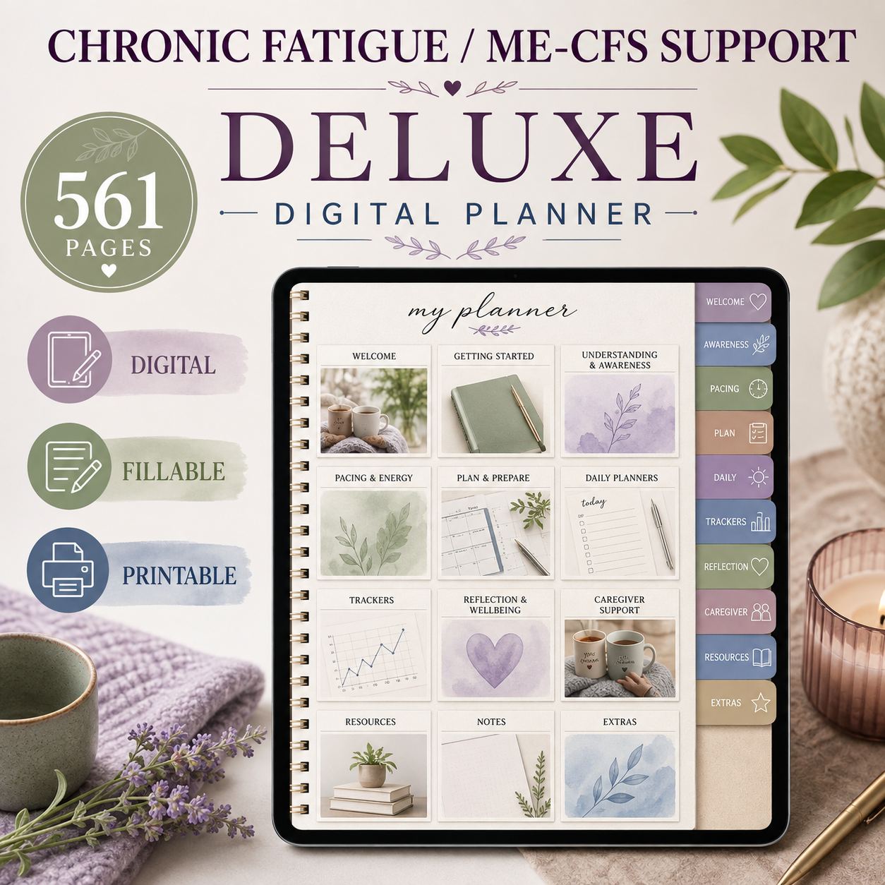ME-CFS and Chronic Fatigue Support Deluxe Planner — listing image 02