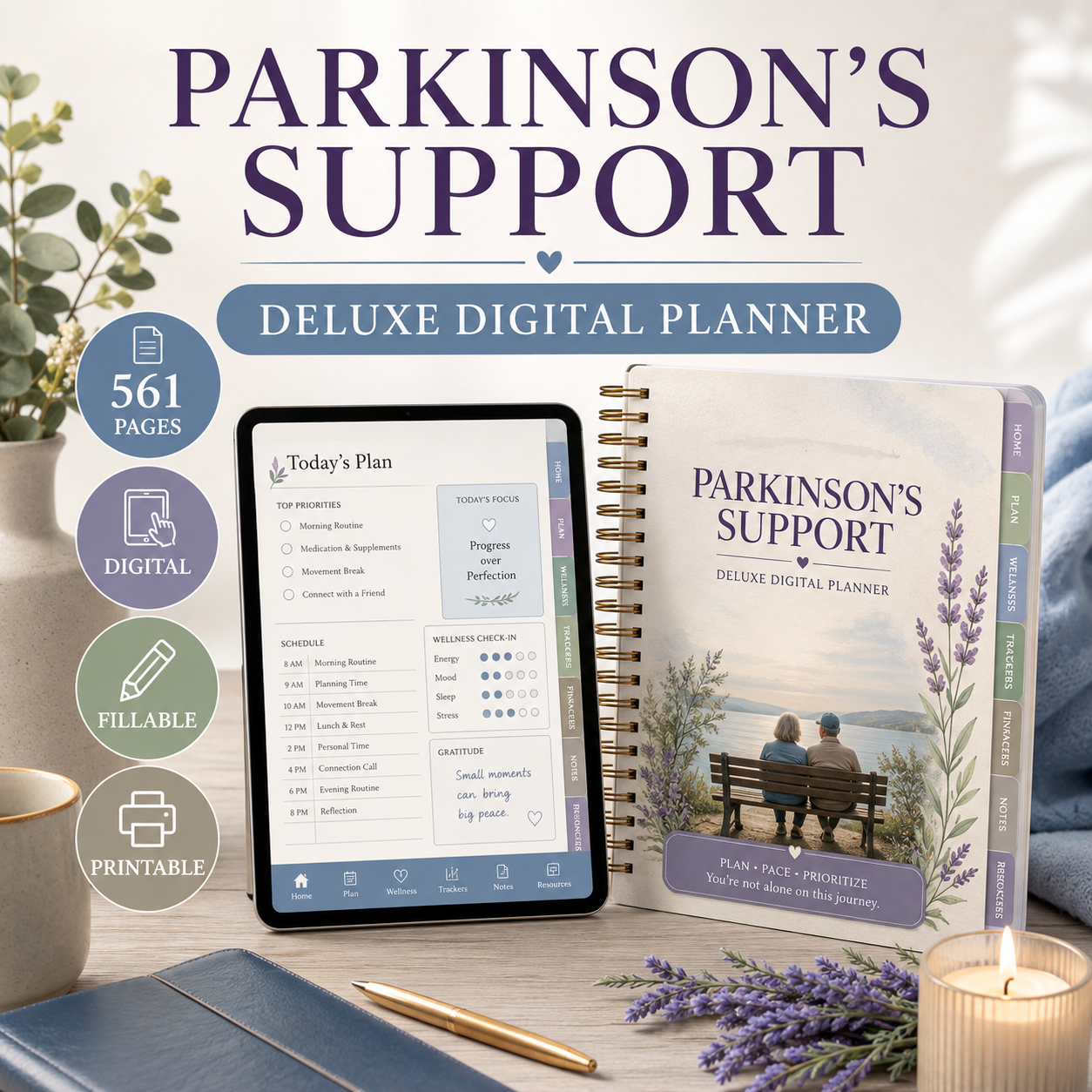 Parkinson's Support Deluxe Digital Planner — listing image 01