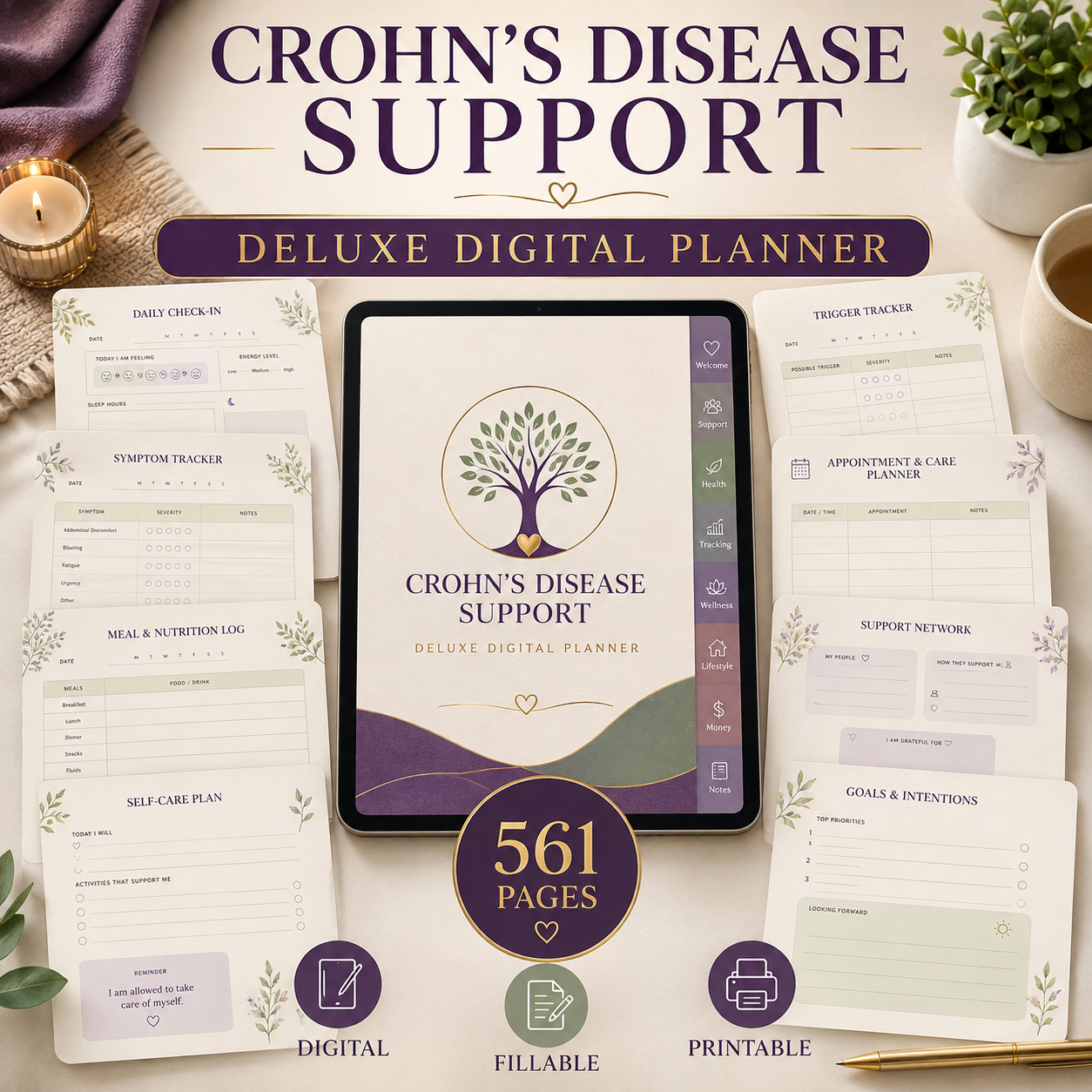 Crohn's Disease Support Deluxe Digital Planner — listing image 08