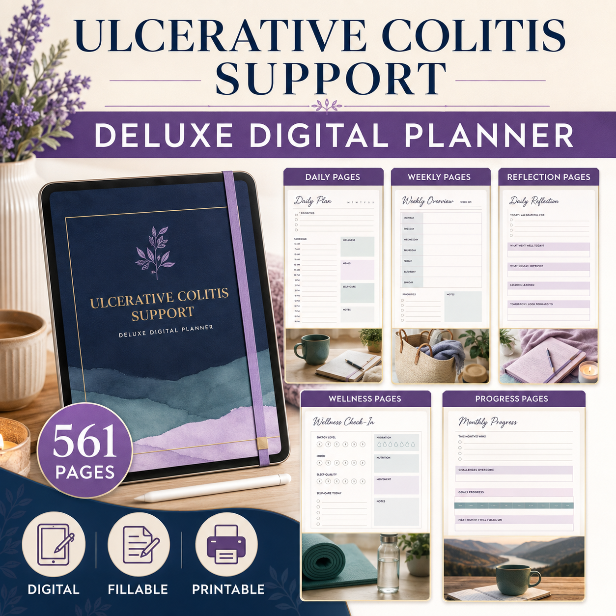 Ulcerative Colitis Support Deluxe Digital Planner — listing image 03