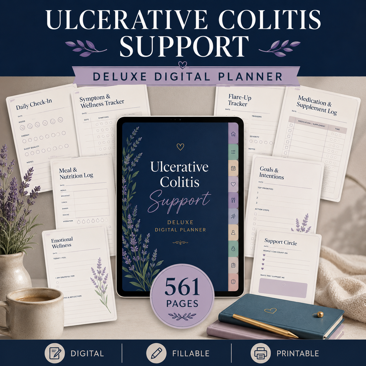 Ulcerative Colitis Support Deluxe Digital Planner — listing image 08