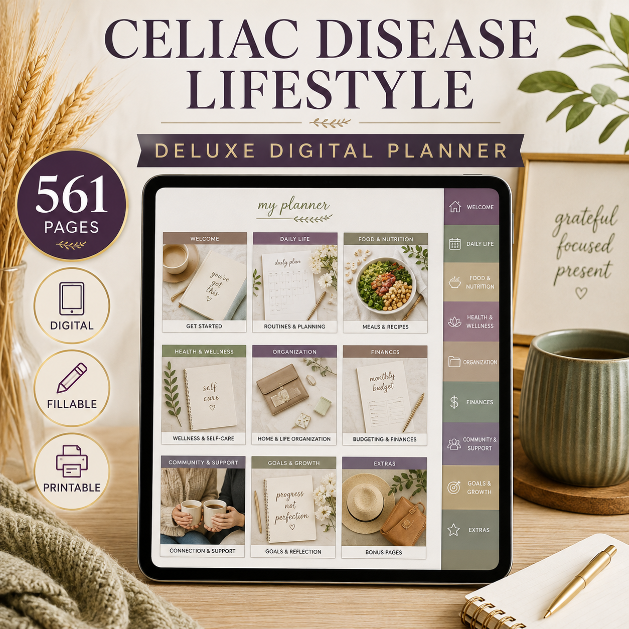 Celiac Disease Lifestyle Deluxe Digital Planner — listing image 02