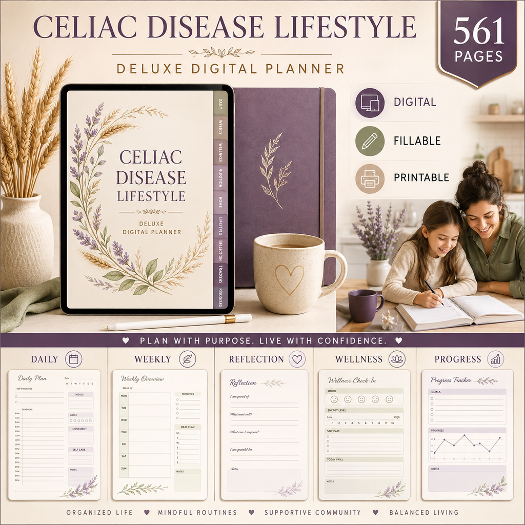 Celiac Disease Lifestyle Deluxe Digital Planner — listing image 03