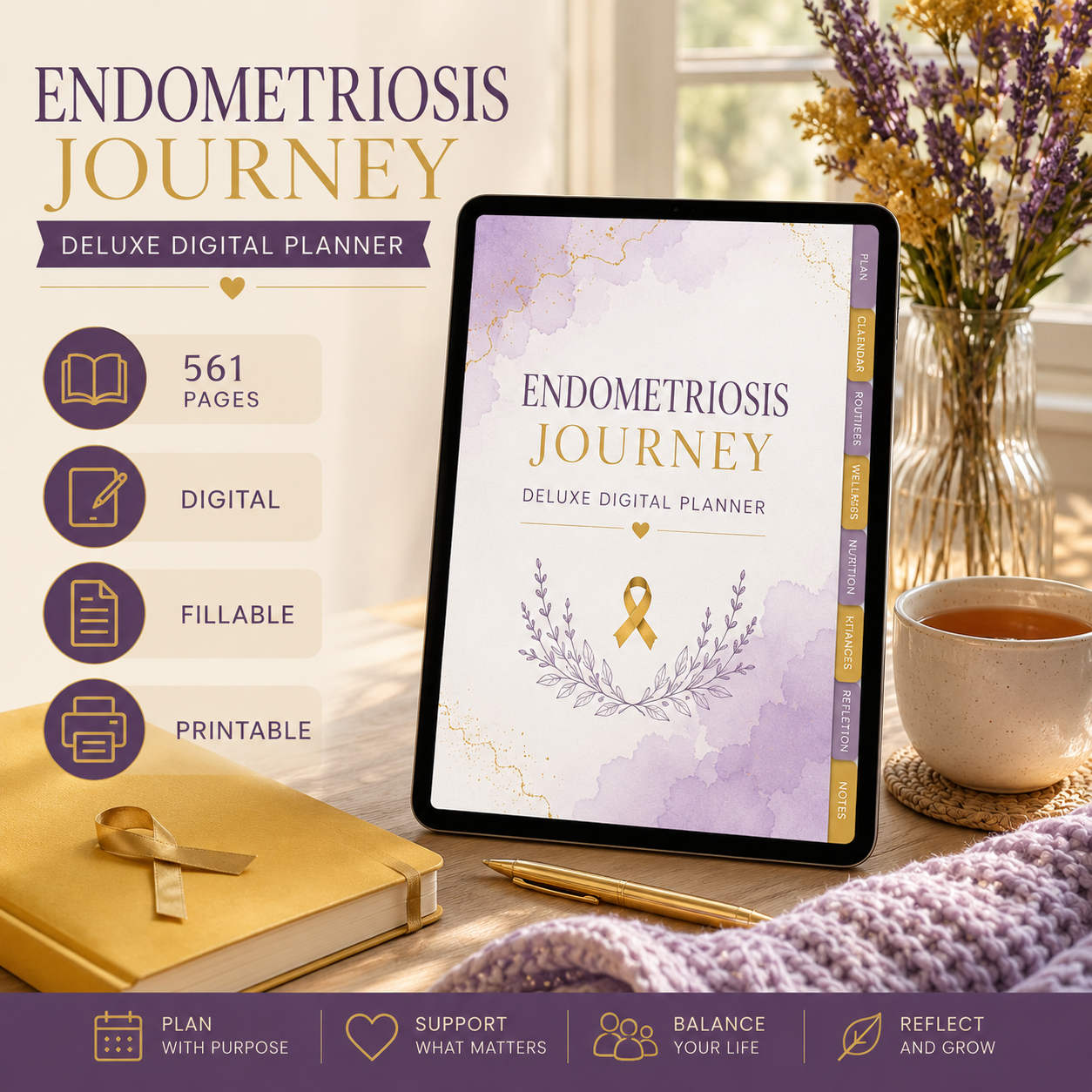 Endometriosis Journey Deluxe Digital Planner — listing image 05