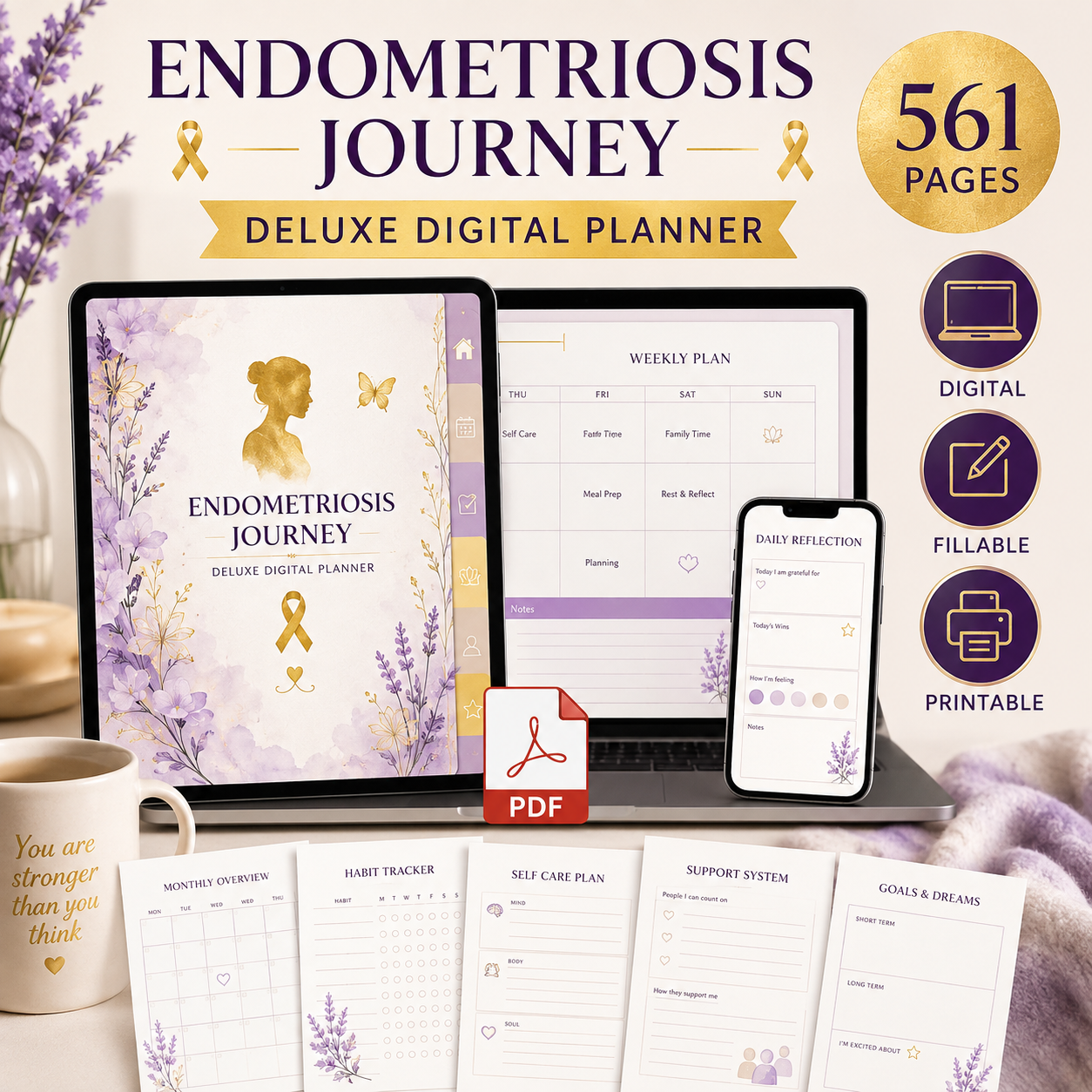 Endometriosis Journey Deluxe Digital Planner — listing image 09