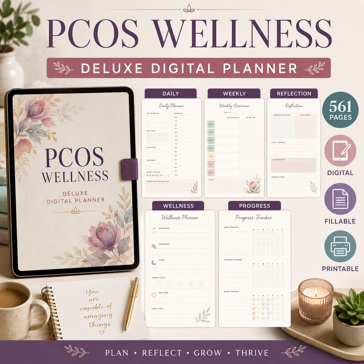 PCOS Wellness Deluxe Digital Planner — listing image 03