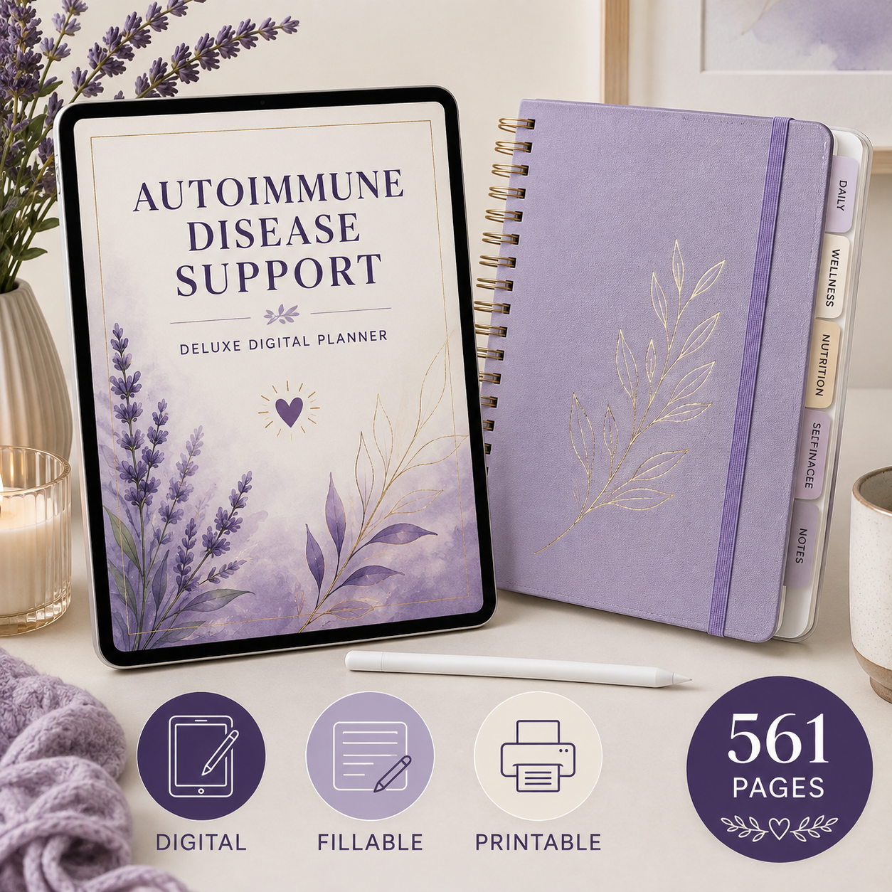 Autoimmune Disease Support Deluxe Digital Planner — listing image 01