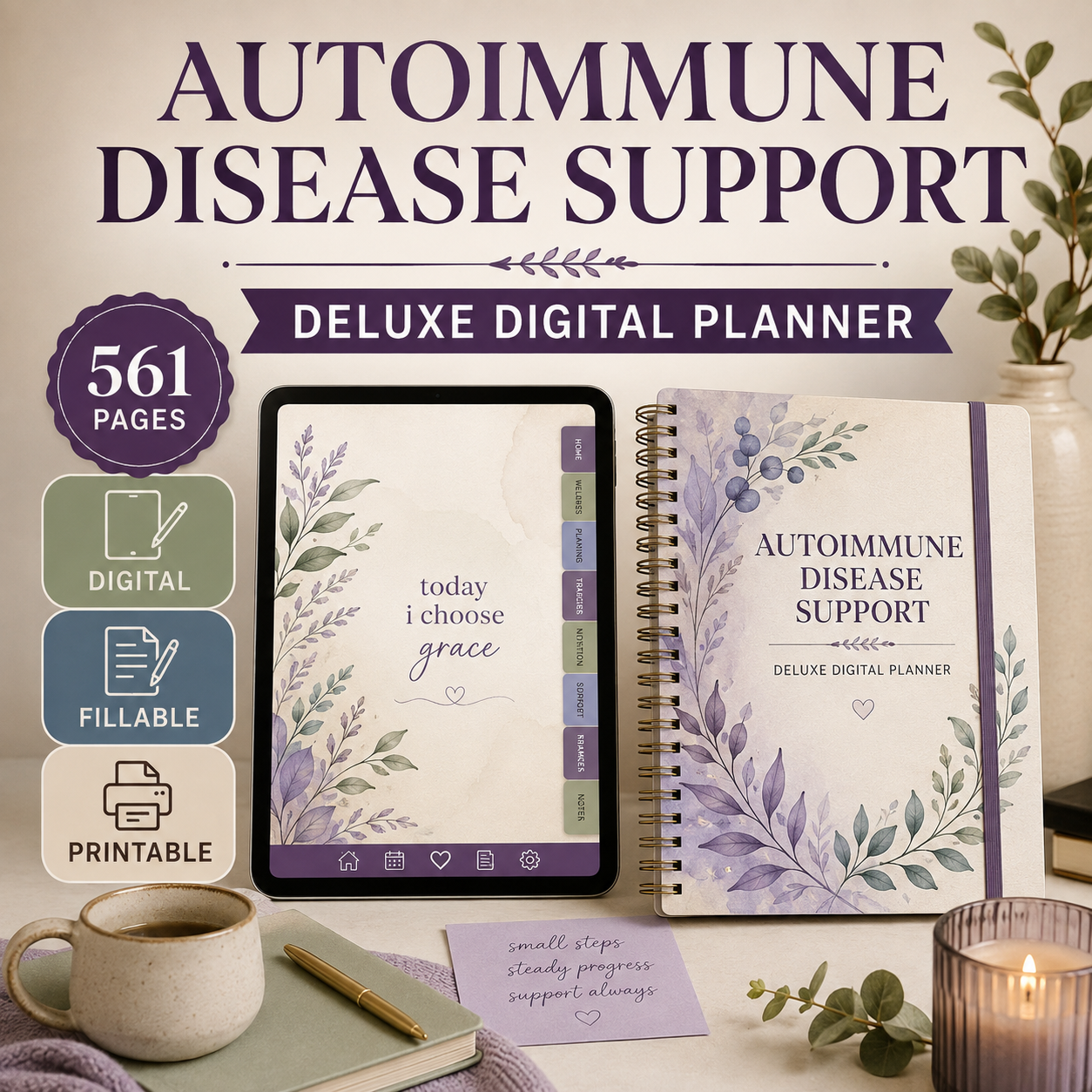 Autoimmune Disease Support Deluxe Digital Planner — listing image 02