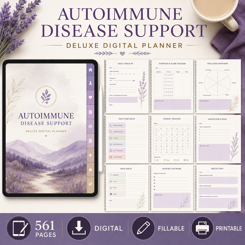 Autoimmune Disease Support Deluxe Digital Planner — listing image 03