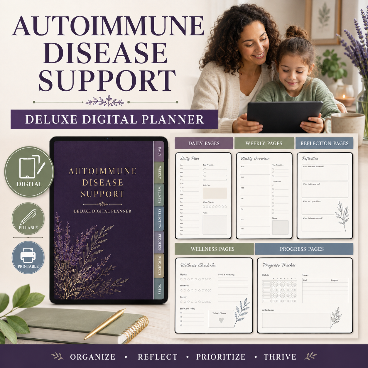 Autoimmune Disease Support Deluxe Digital Planner — listing image 05
