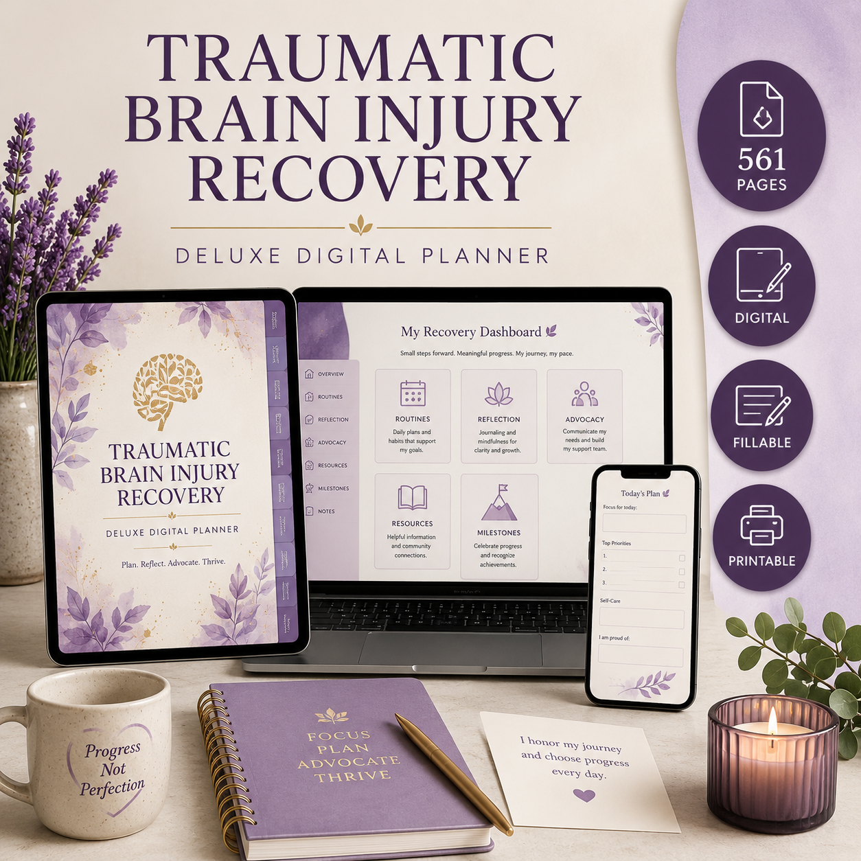 Traumatic Brain Injury Recovery Support Deluxe Planner — listing image 09