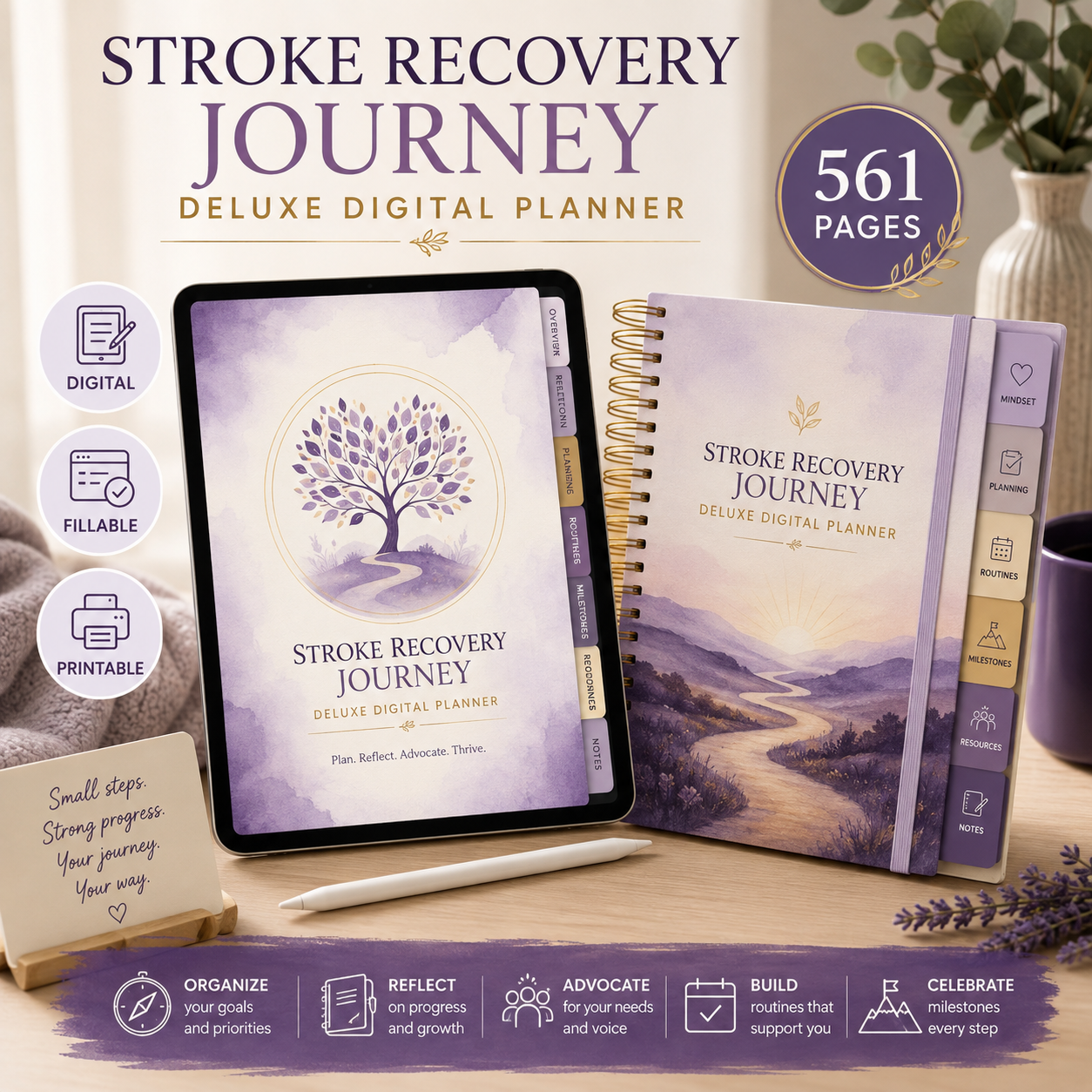 Stroke Recovery Journey Deluxe Digital Planner — listing image 01