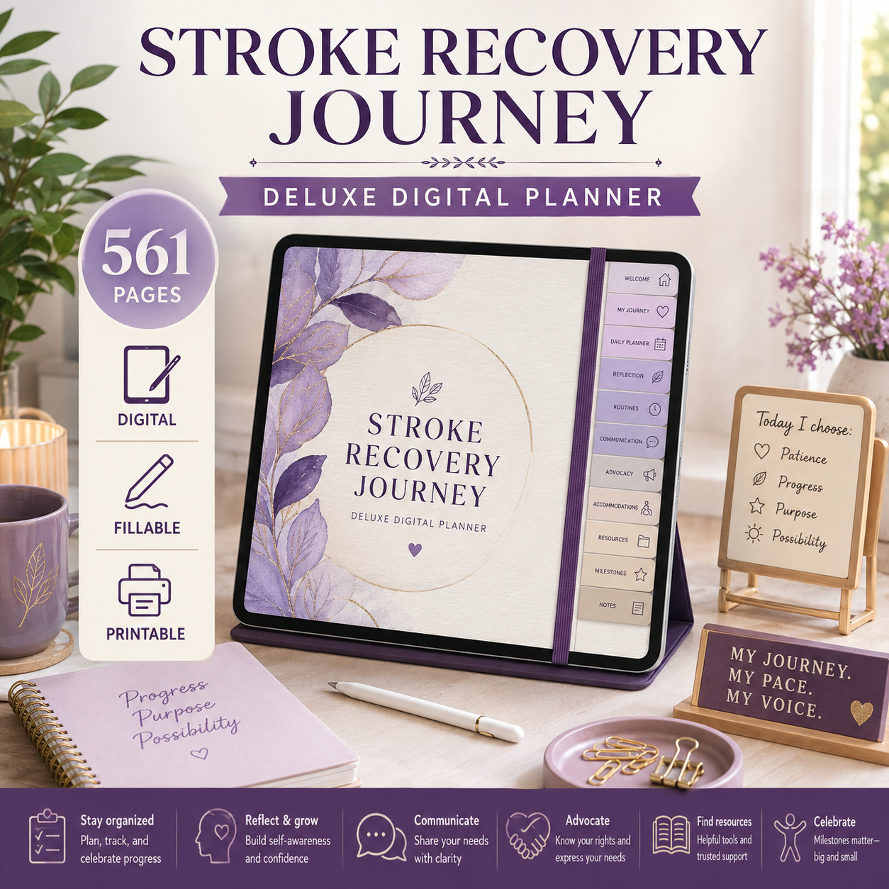Stroke Recovery Journey Deluxe Digital Planner — listing image 10