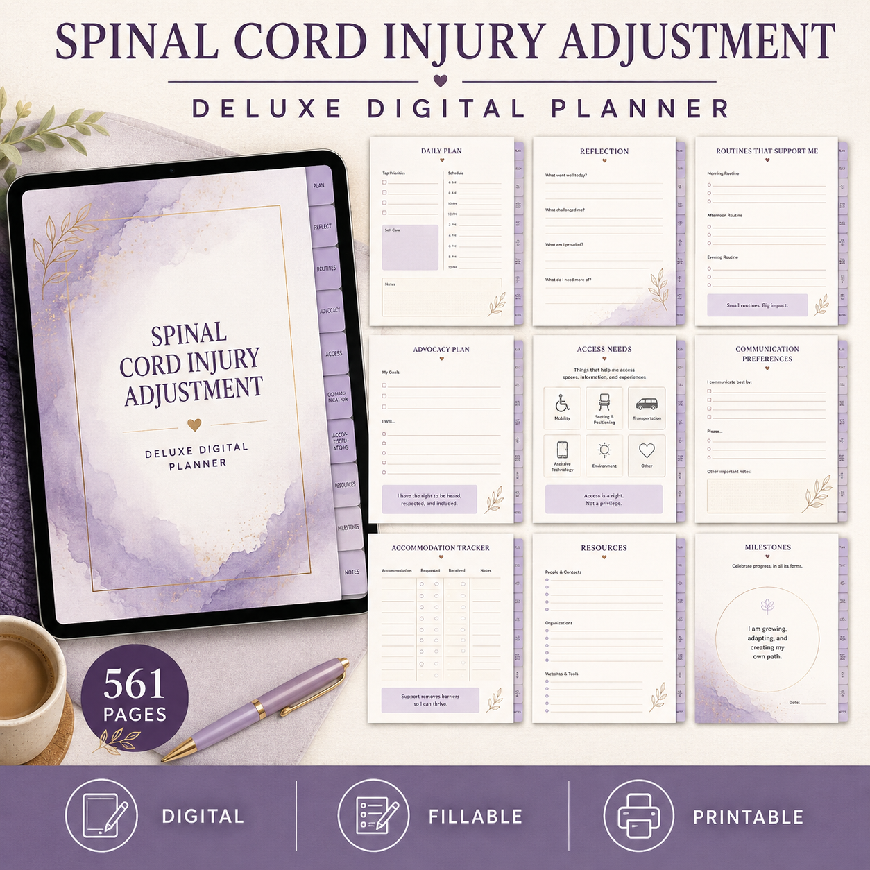 Spinal Cord Injury Adjustment Deluxe Digital Planner — listing image 02