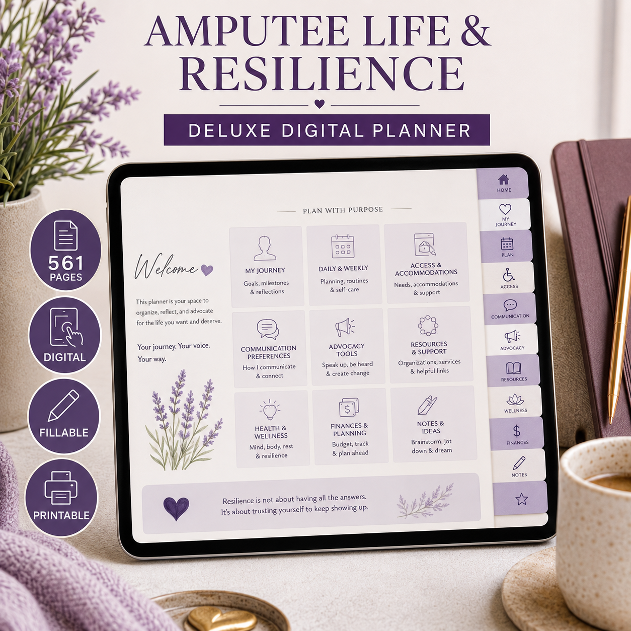 Amputee Life and Resilience Deluxe Digital Planner — listing image 04