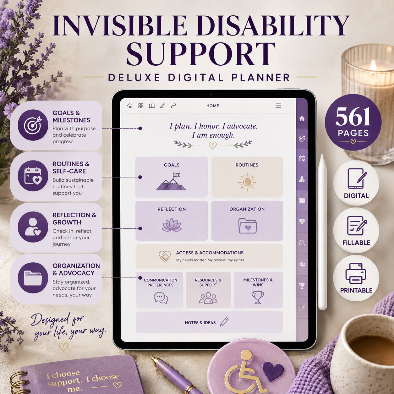 Invisible Disability Support Deluxe Digital Planner — listing image 03