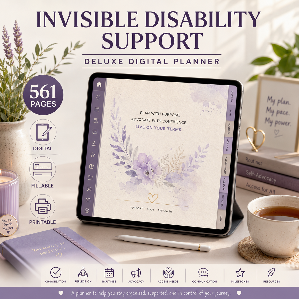 Invisible Disability Support Deluxe Digital Planner — listing image 05