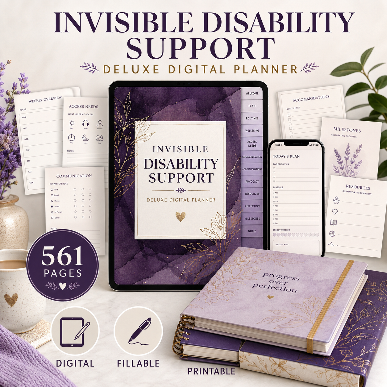Invisible Disability Support Deluxe Digital Planner — listing image 06