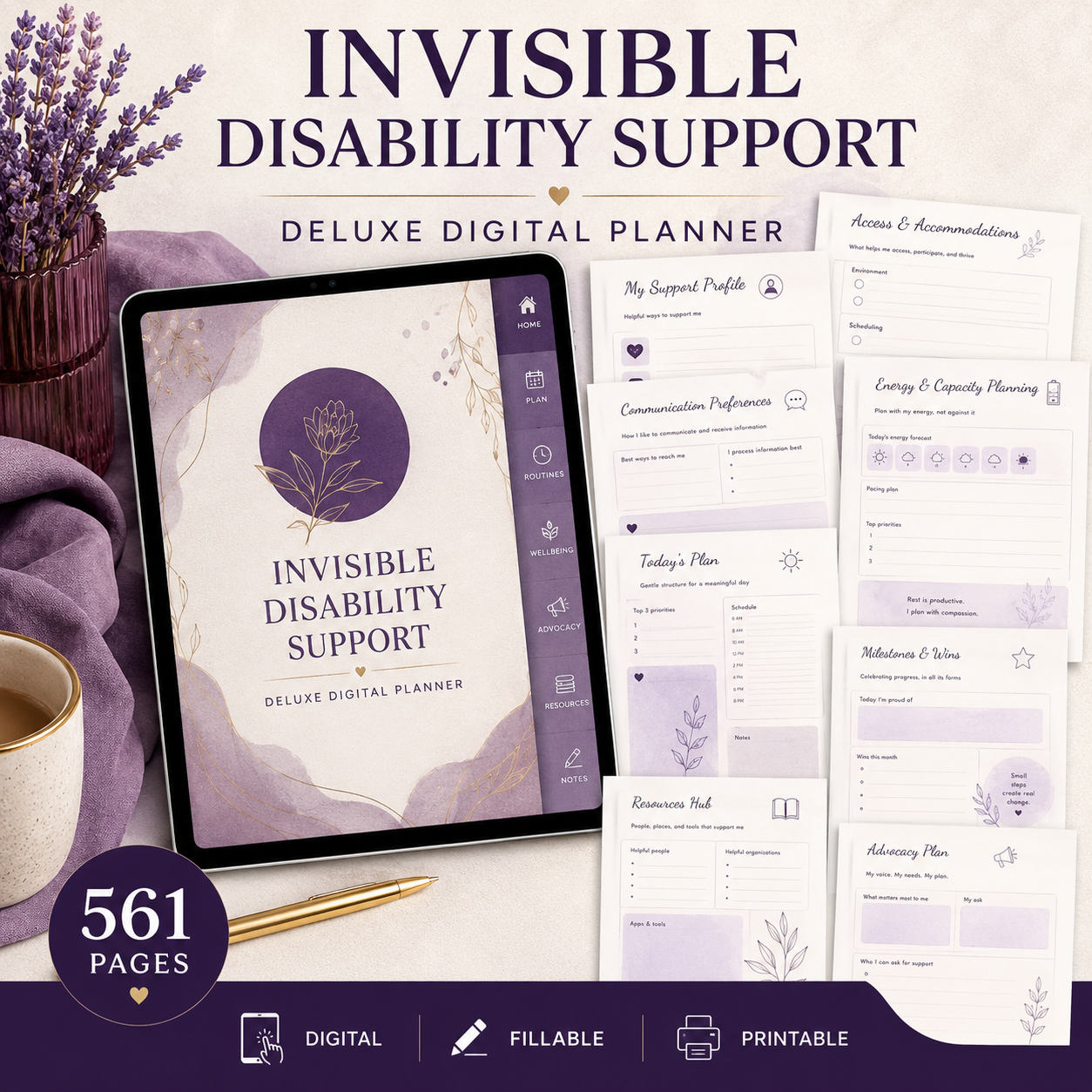 Invisible Disability Support Deluxe Digital Planner — listing image 08