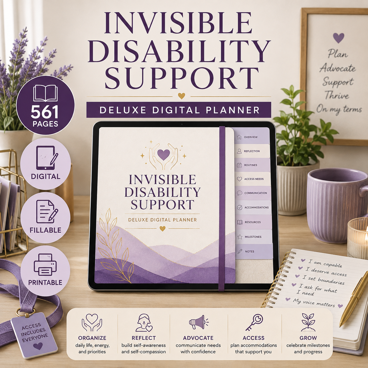 Invisible Disability Support Deluxe Digital Planner — listing image 10