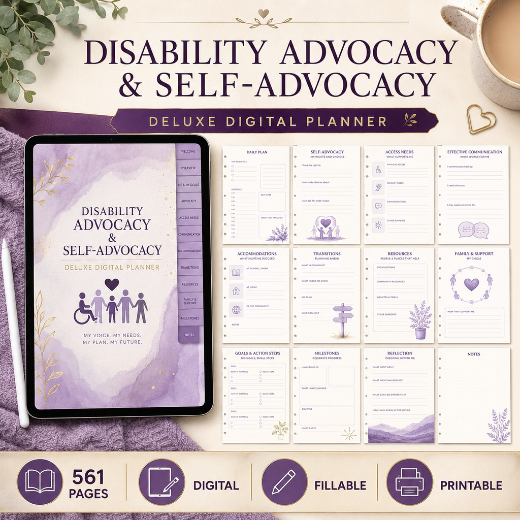 Disability Advocacy and Self-Advocacy Deluxe Planner — listing image 02