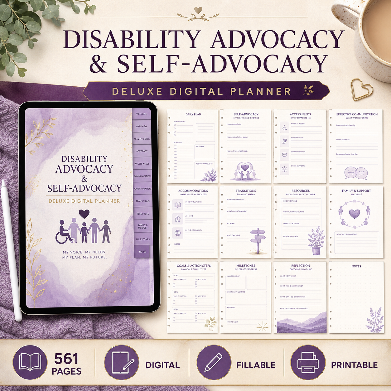 Disability Advocacy and Self-Advocacy Deluxe Planner — listing image 02