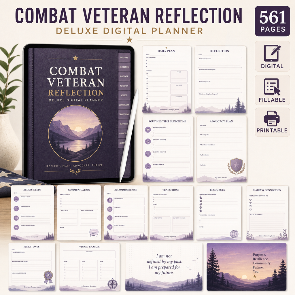 Combat Veteran Reflection Deluxe Digital Planner — listing image 02