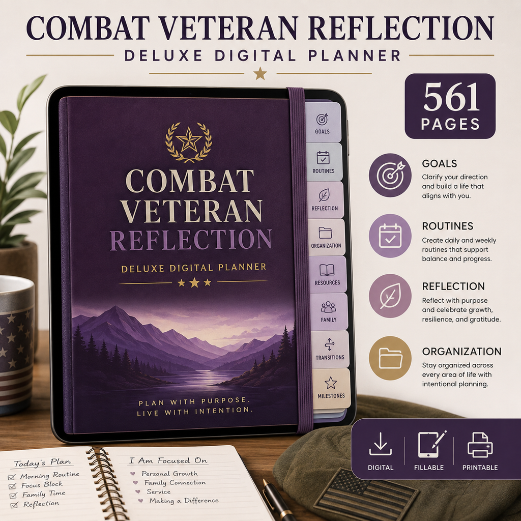 Combat Veteran Reflection Deluxe Digital Planner — listing image 03