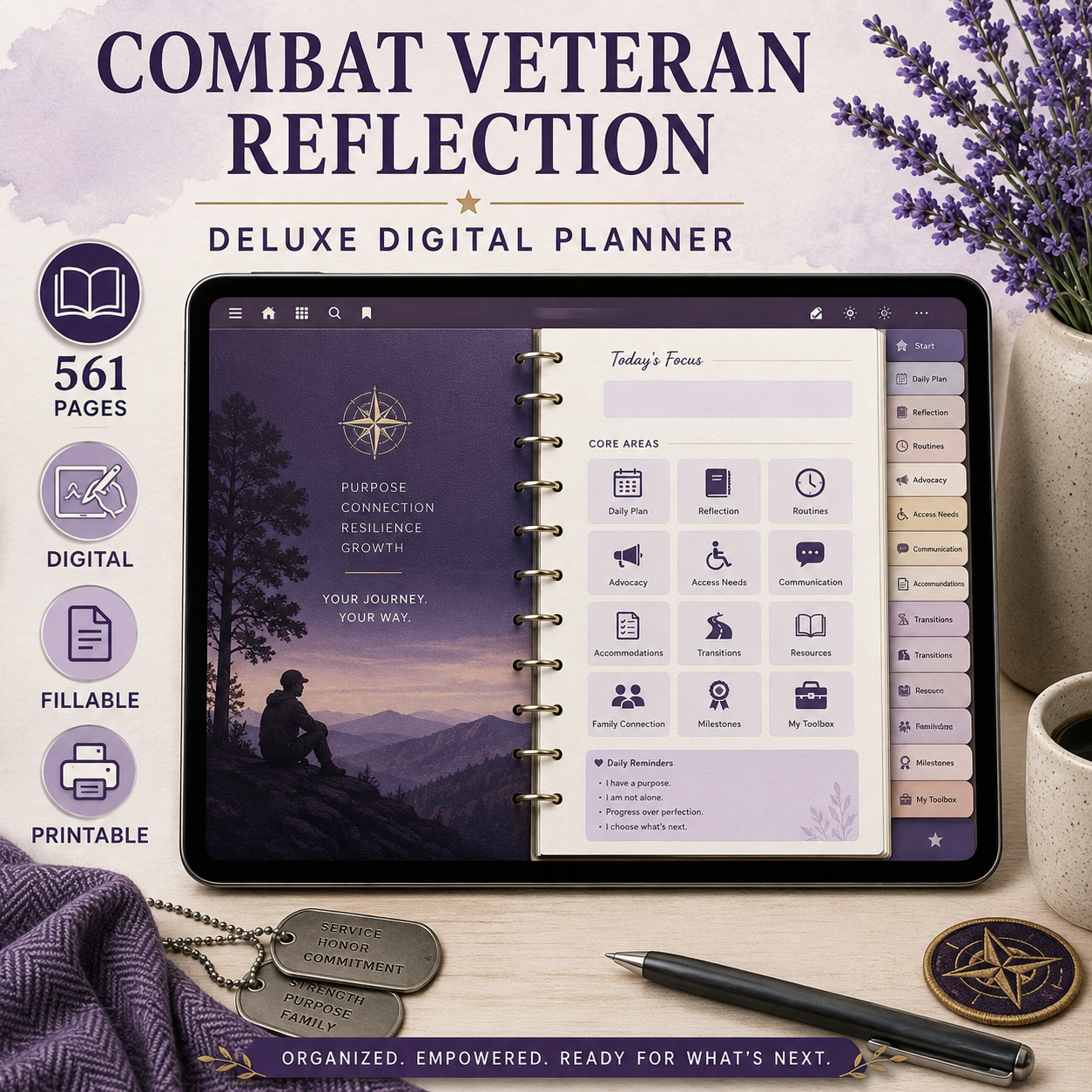 Combat Veteran Reflection Deluxe Digital Planner — listing image 04