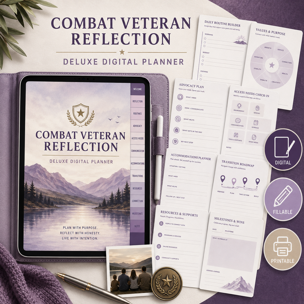 Combat Veteran Reflection Deluxe Digital Planner — listing image 08