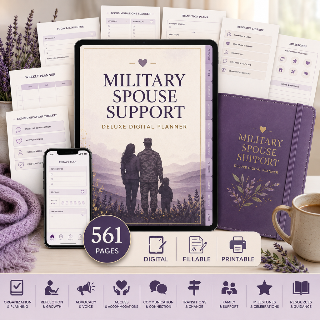 Military Spouse Support Deluxe Digital Planner — listing image 06