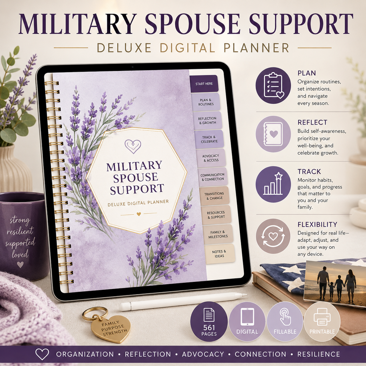 Military Spouse Support Deluxe Digital Planner — listing image 07
