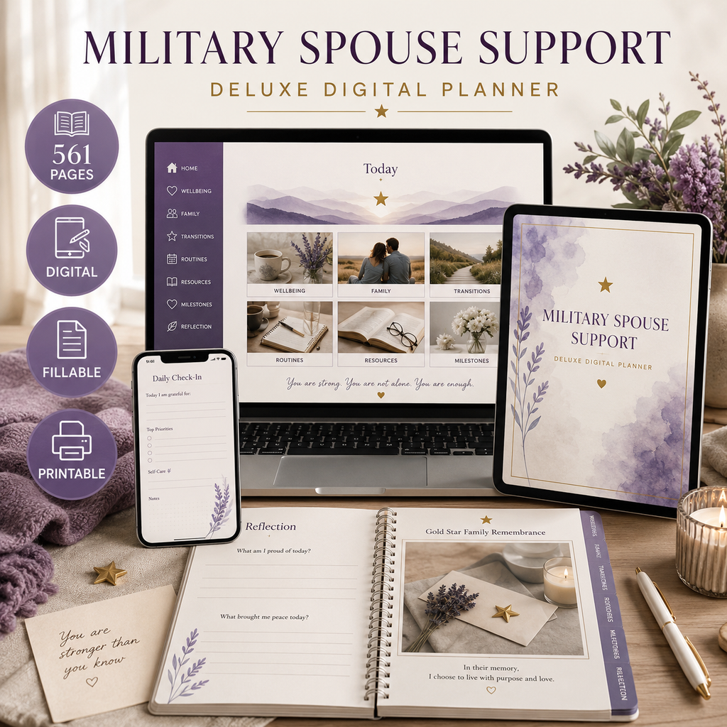 Military Spouse Support Deluxe Digital Planner — listing image 09