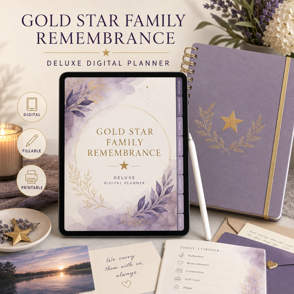 Gold Star Family Remembrance Deluxe Digital Planner — listing image 01