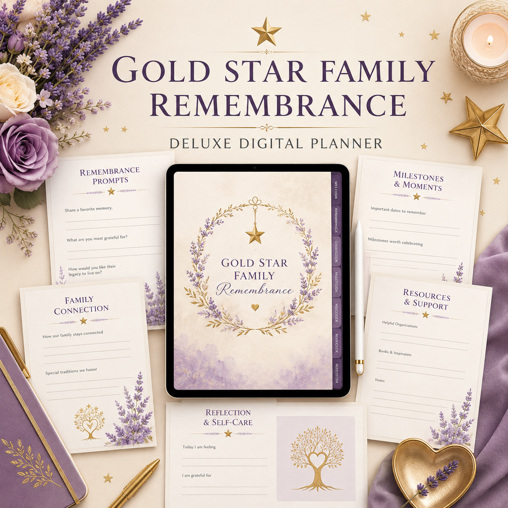 Gold Star Family Remembrance Deluxe Digital Planner — listing image 05